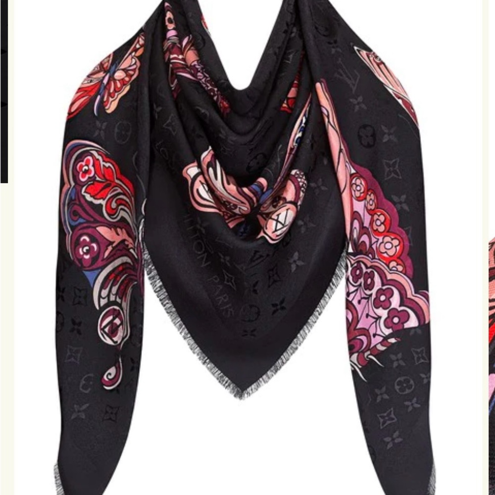 Louis Vuitton World Of Love Monogram Shawl Noir - Picture 1 of 9